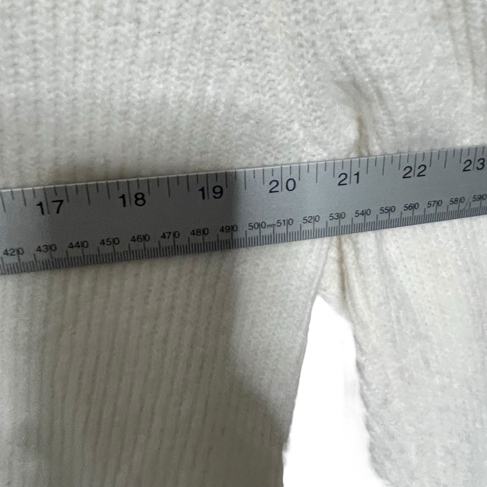 LOFT Cardigan Sweater Women’s L V-Neck Long Sleeve Crystal Buttons Ivory - Picture 3 of 7